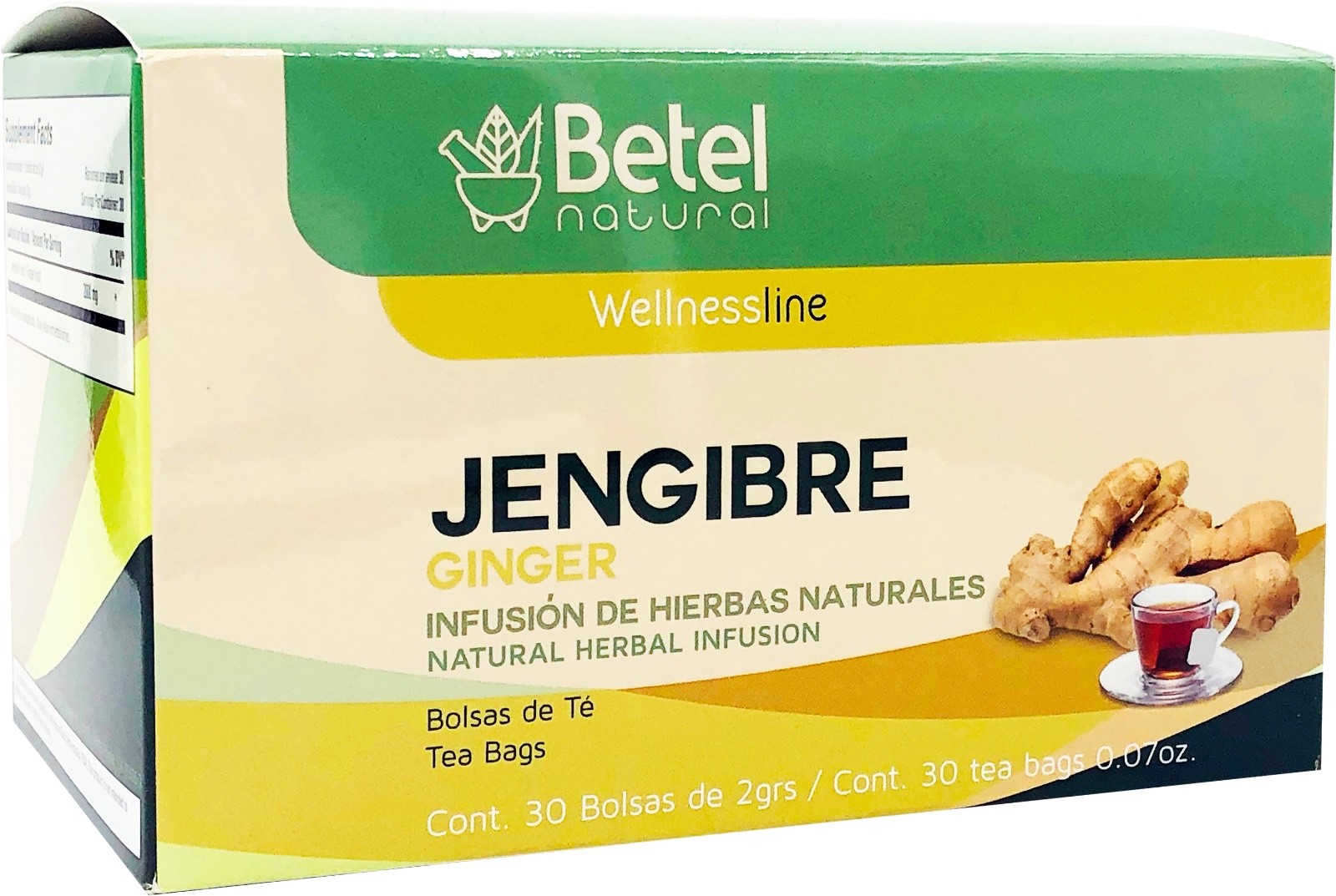Jengibre Tea / Ginger Tea by Betel Natural – Amazing Gastric Support – 30 Tea Ba