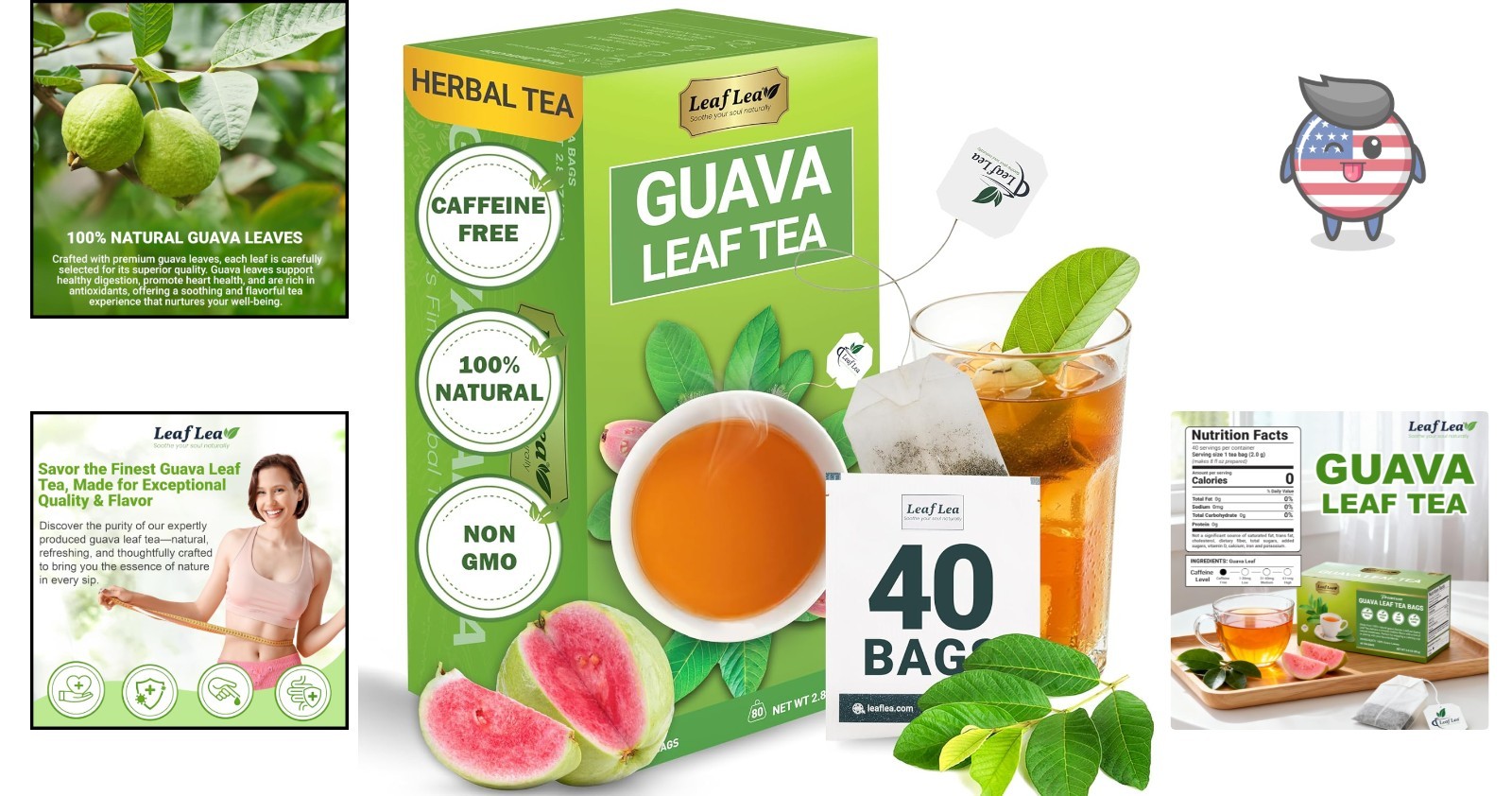 Delicate Guava Leaf Tea, 40 Bags – Clean Taste & Health Benefits in Every Sip
