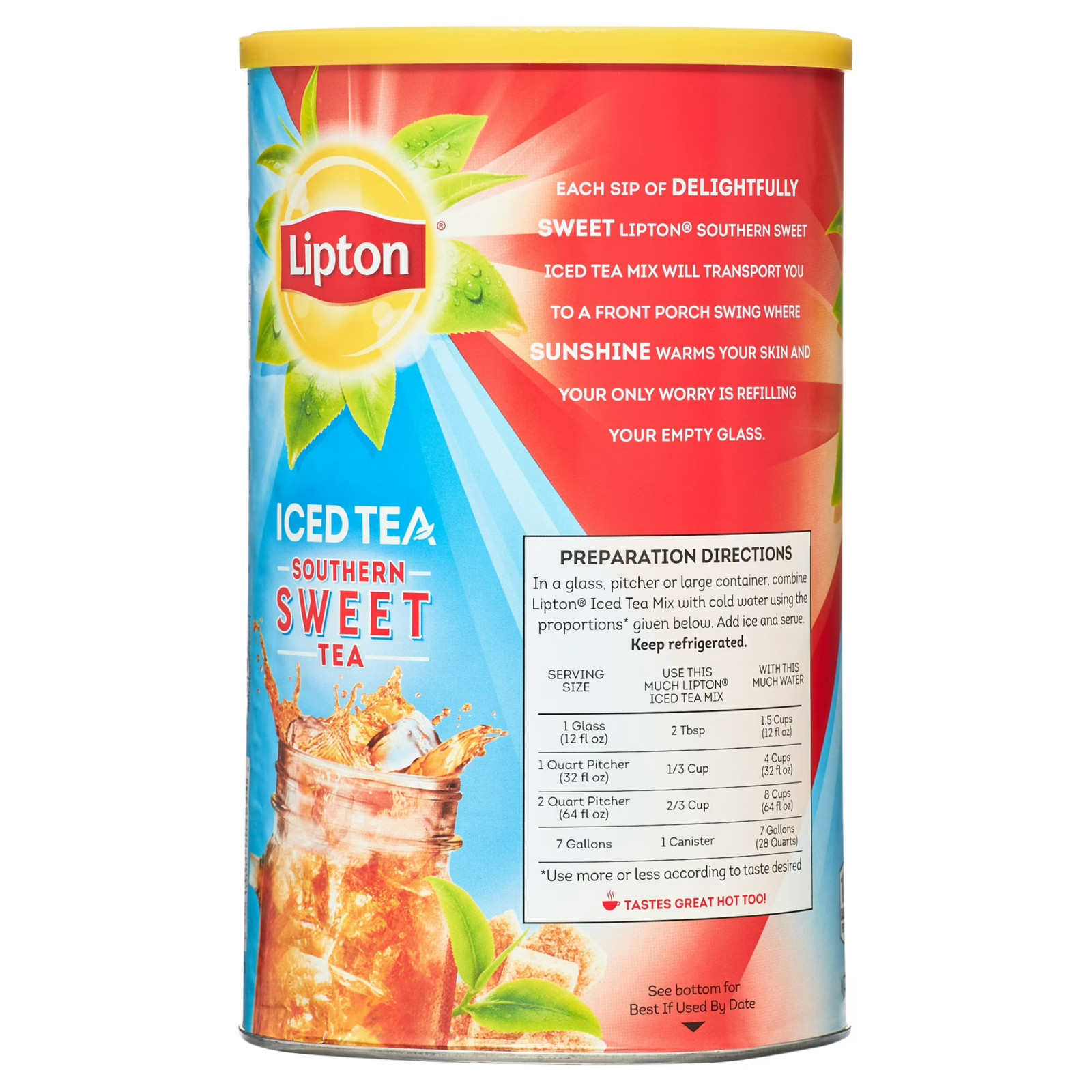 (4 pack) Lipton Southern Sweet Powdered Tea Mix, 28 Quarts