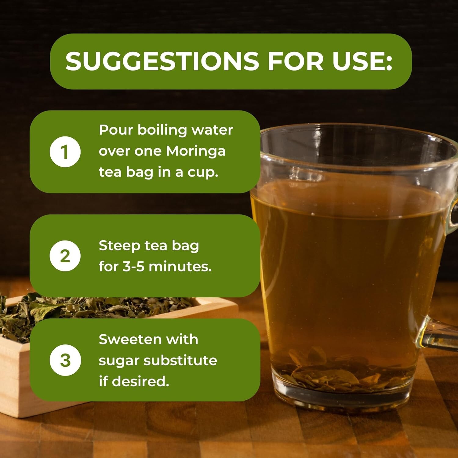 Moringa 25 Herbal Tea Bags all-natural Moringa Leaf from Peru