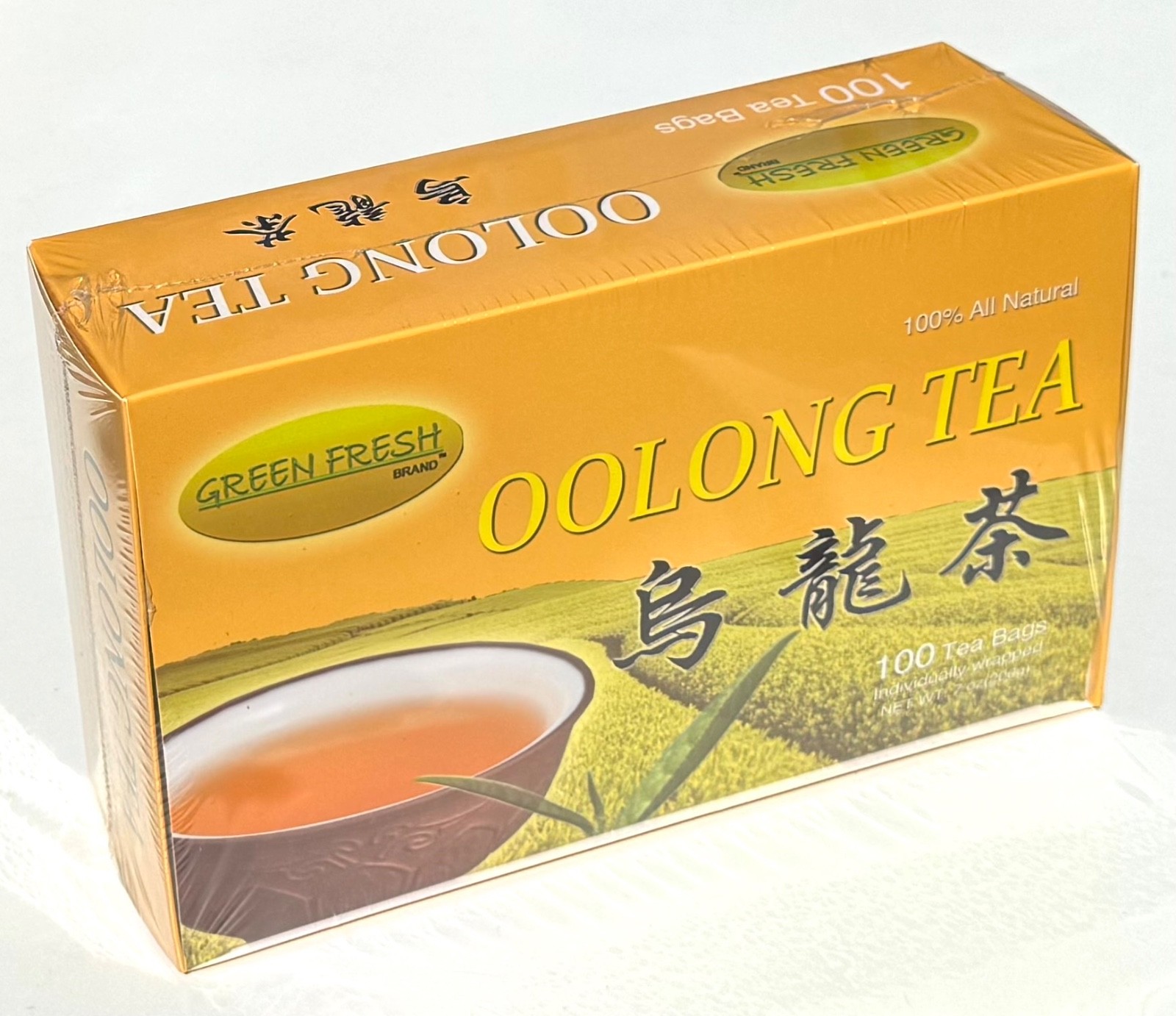 Green Fresh 100-Count Oolong Tea Bags 100% Natural Handpicked from Fujiang 7oz