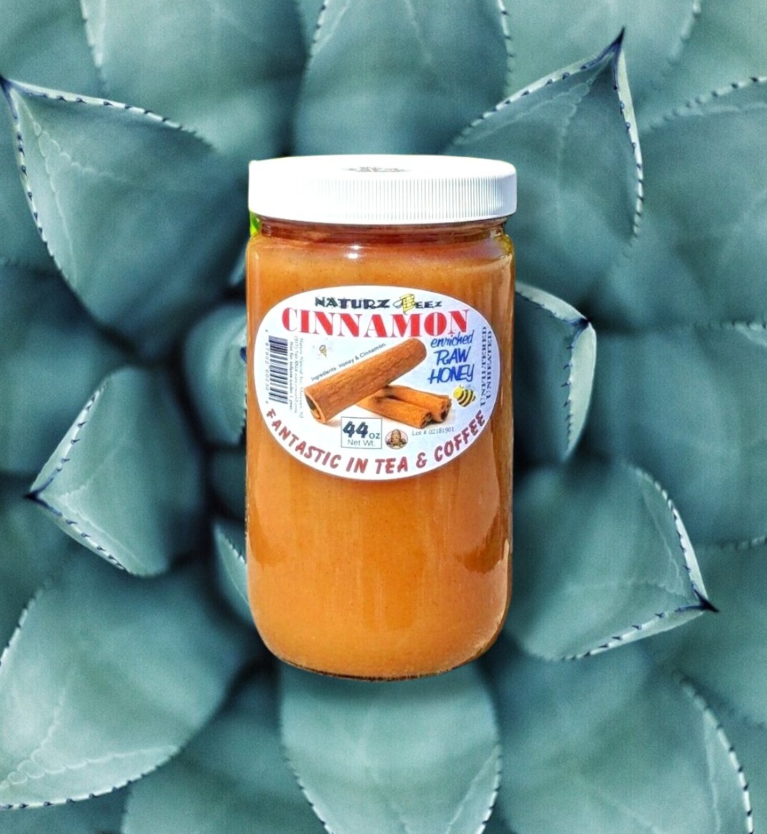 CINNAMON RAW HONEY 2.75 Lbs / 44oz 100% PURE UNFILTERED USA HONEY Glass Jar