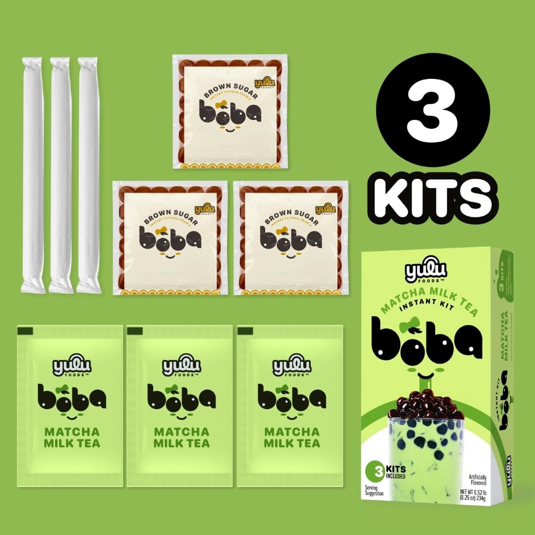 Matcha Latte Instant Bubble Pearl Matcha Milk Tea Kit with Authentic Brown Sugar