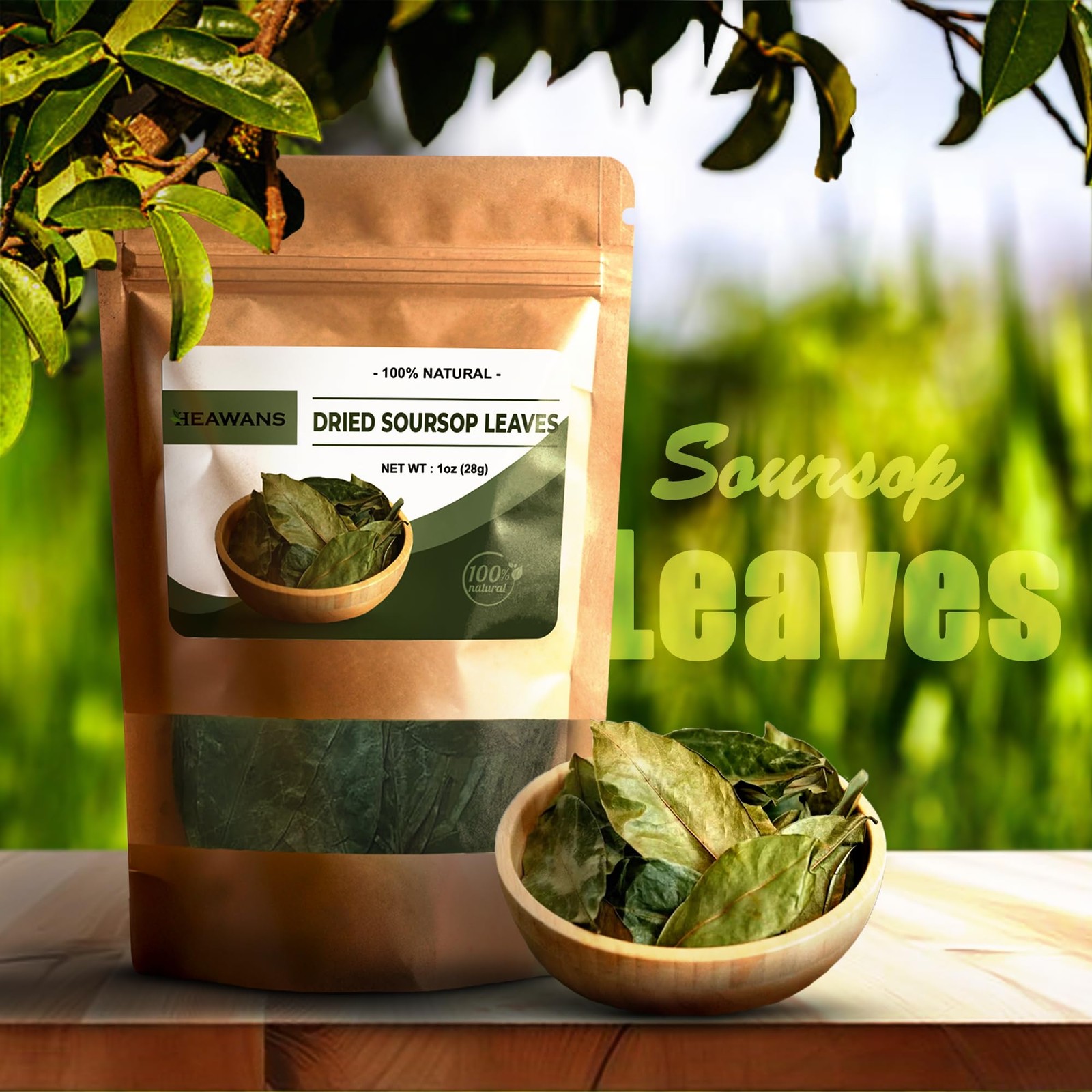 100% Natural Dried Soursop Leaves From Ceylon Sri Lanka 1oz 28g