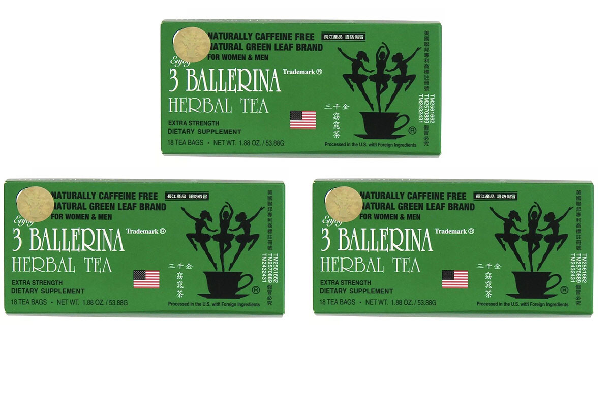 3 BX 3 BALLERINA TEA EXTRA STRENGTH 18 BAGS EA BOX 100% ORIGINAL-TE DE BAILARINA