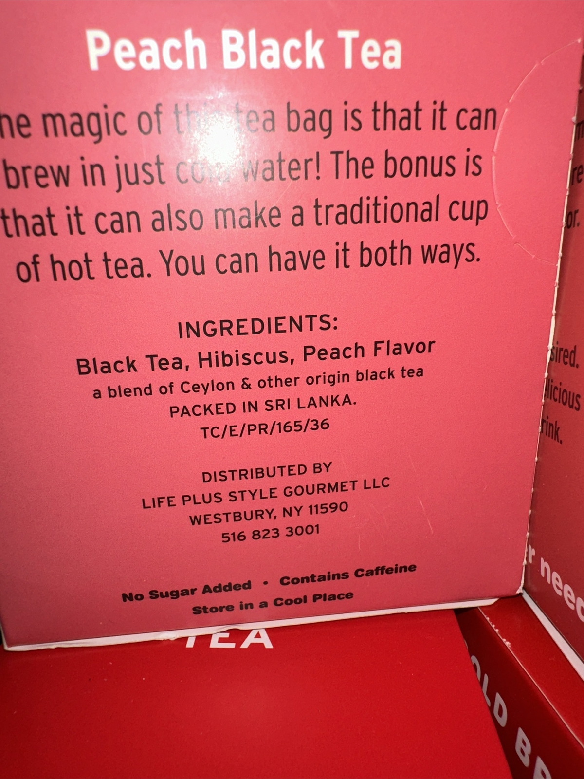 TEA CENTRAL COLD BREW 🍑 PEACH 🍑 BLACK TEA 2 Boxes= 50 Bags