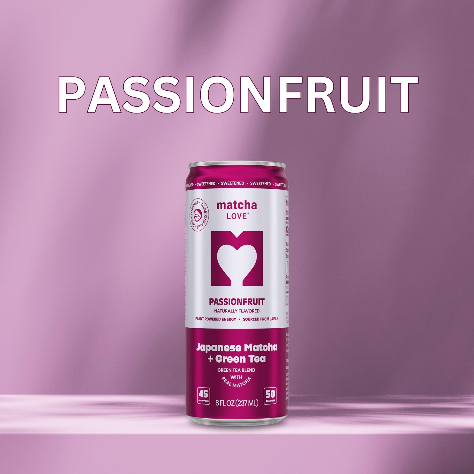 Passion Fruit Matcha + Green Tea, Sweetened, 8 Ounce (Pack of 12)