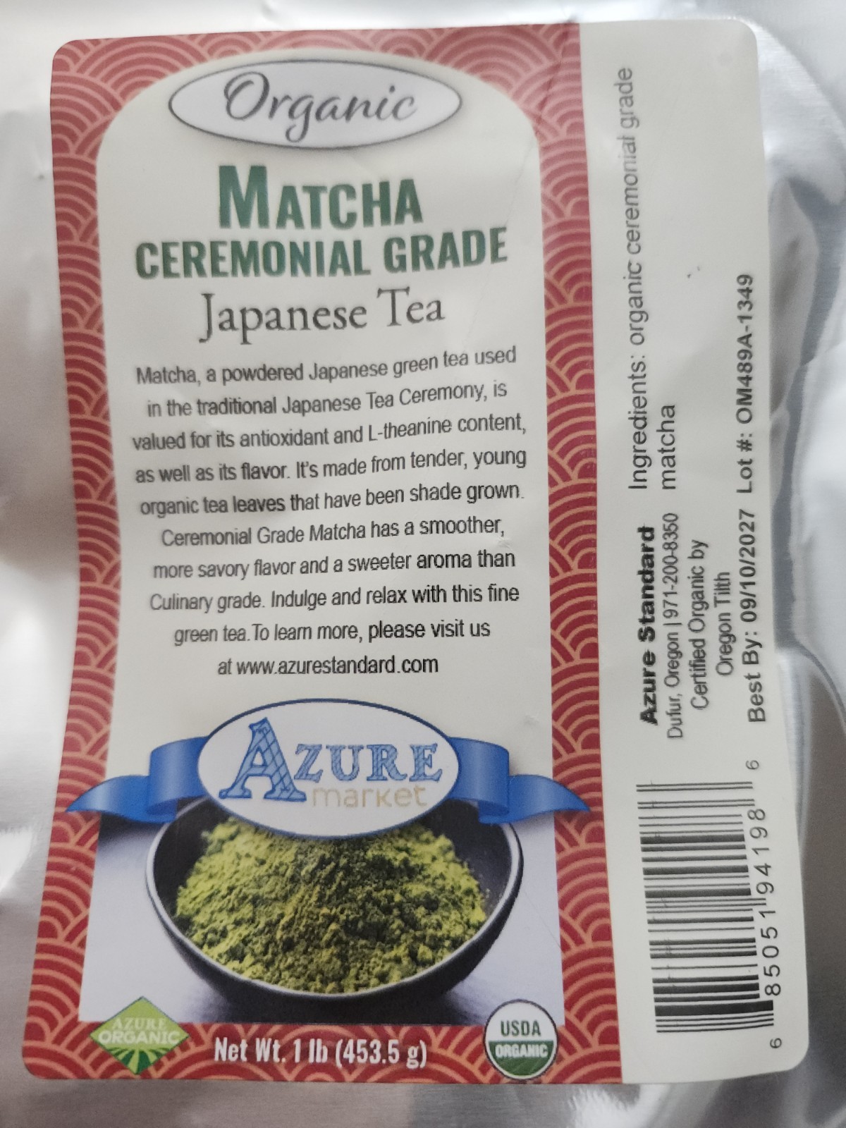 ORGANIC Matcha Ceremonial Grade Japanese Tea 1 lb