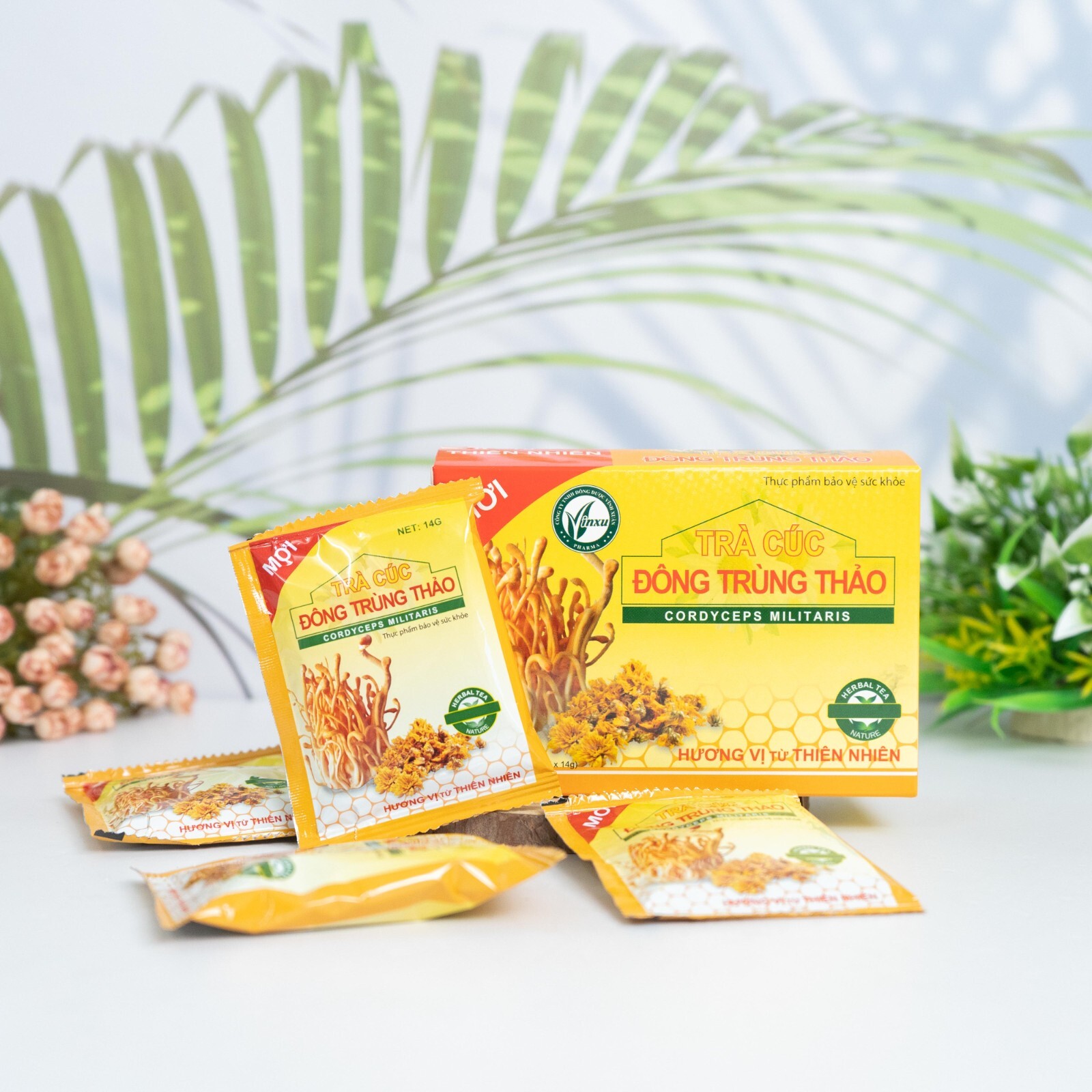Vinh Xuan Cordyceps Militaris Instant Tea 210g (Box of 15 packs x 14g)