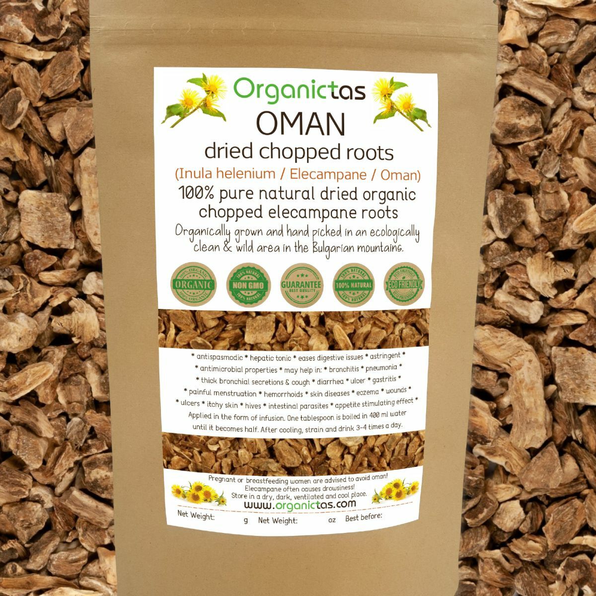ELECAMPANE ROOT organic Herbal Tea Premium Quality Loose Cut Inula Helenium