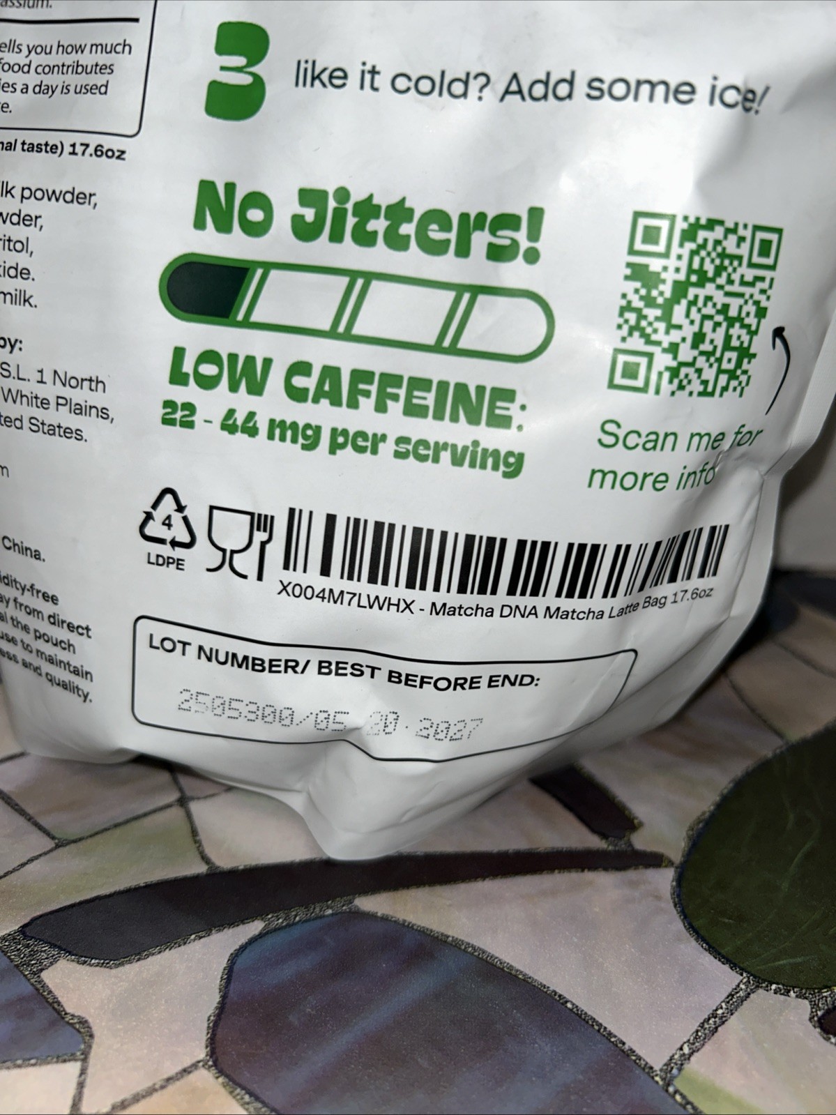 Matcha DNA Matcha Latte Organic Green Tea Powder 17.6 Oz Bag Energy Boost