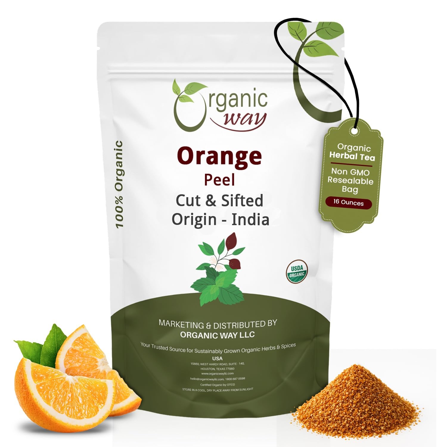 Dried Orange Peel Cut & Sifted (Citrus sinensis) – Pure, Single Ingredient He…
