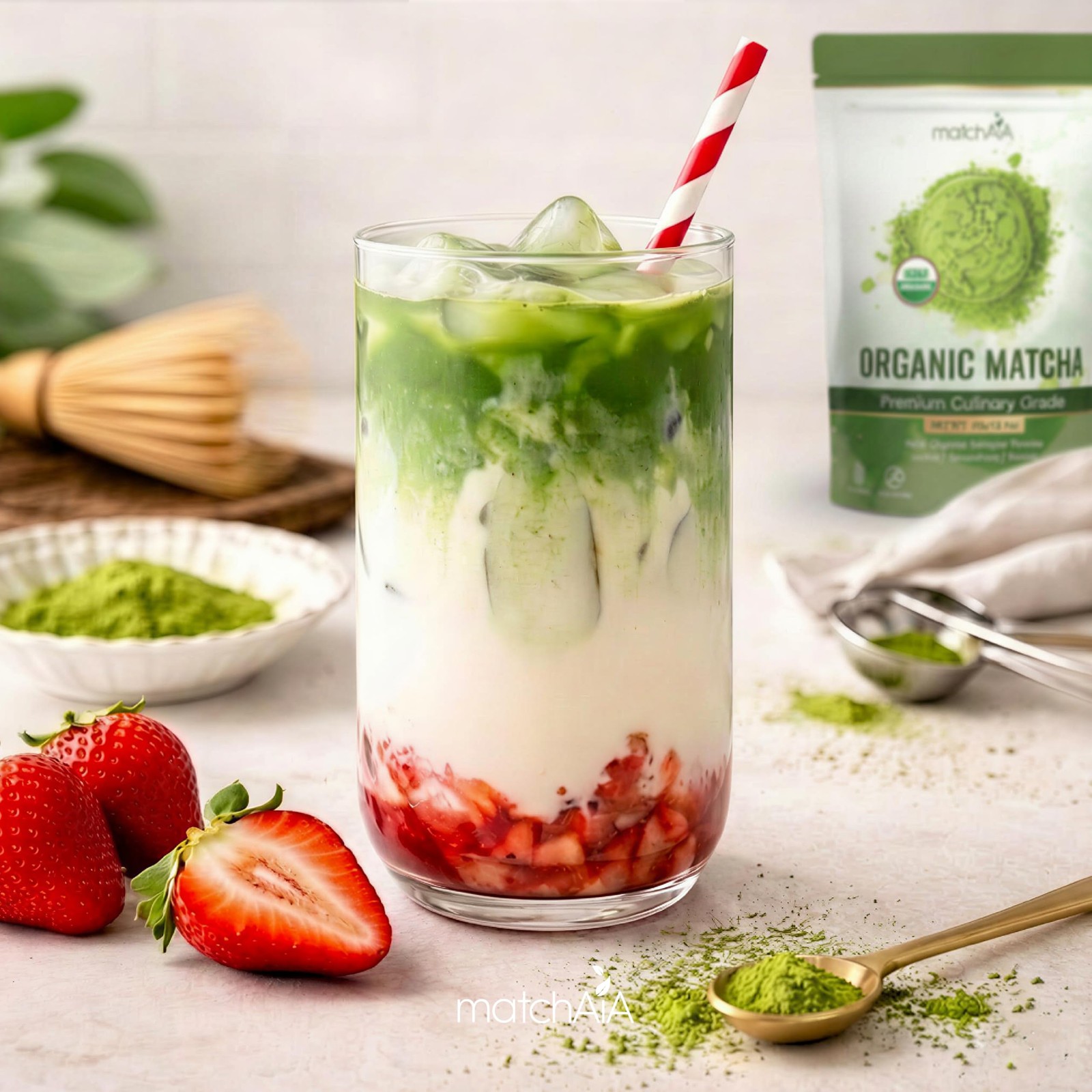 MatchAiA Organic Matcha Green Tea Powder – Premium Culinary Grade, USDA Certi…