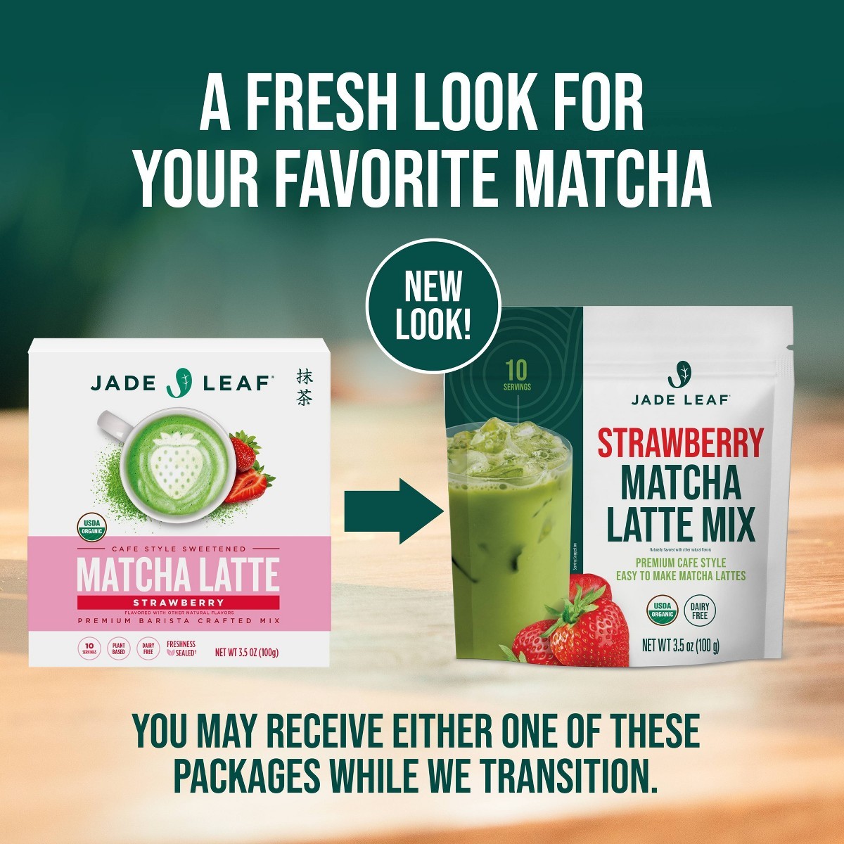 Jade Leaf Matcha Organic Cafe Style Strawberry Flavored Matcha Latte Mix – 3.5oz