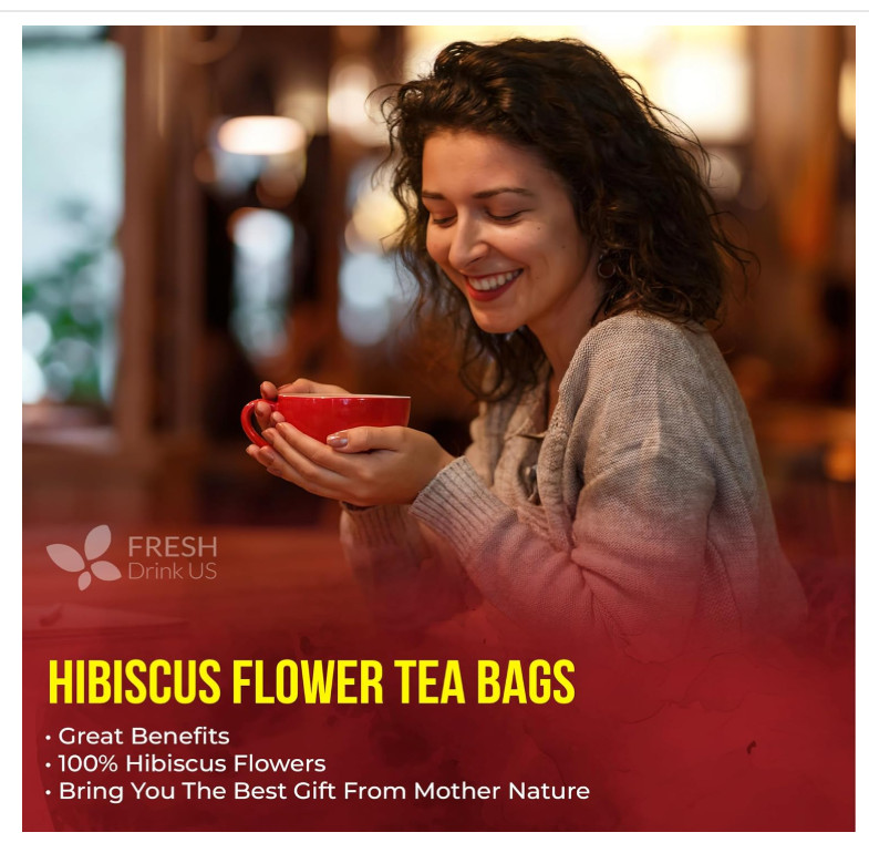 , Premium 140 Hibiscus Flowers Tea Bags, 100% Natural, Handmade & Pure from Hibi
