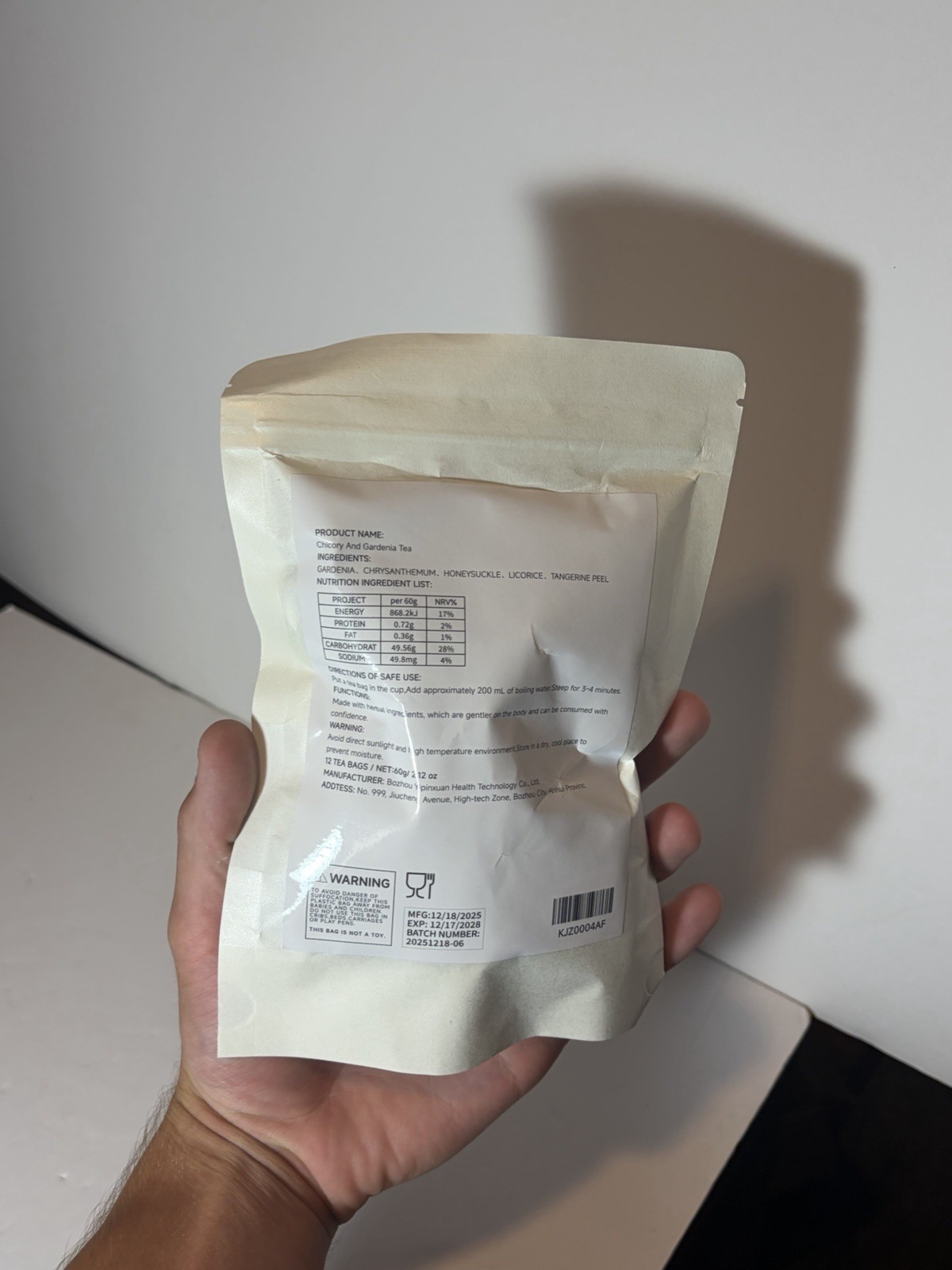 Kreain Nature Chicory & Gardenia Herbal Tea & Infusion Tisane Bags 12 Ct 60 g