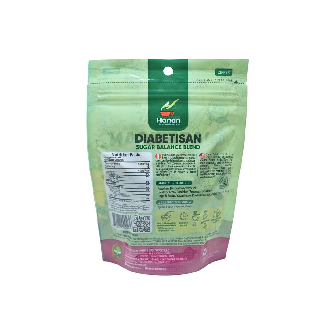 Hanan Peruvian Secrets Diabetisan Herbal Tea | 100% Natural Sugar Balance Blend