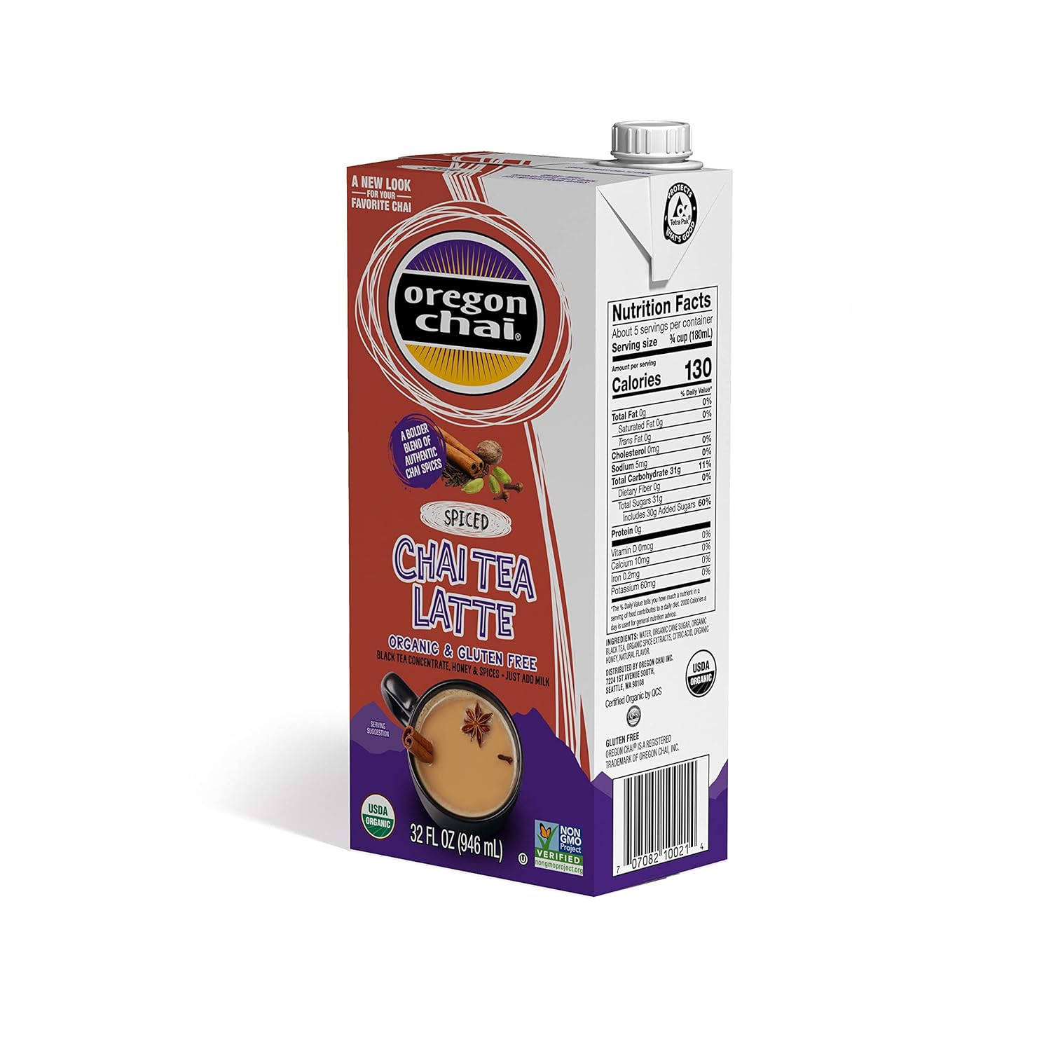 Spiced Chai Tea Latte Concentrate, 32 Fl Oz (Pack of 1)