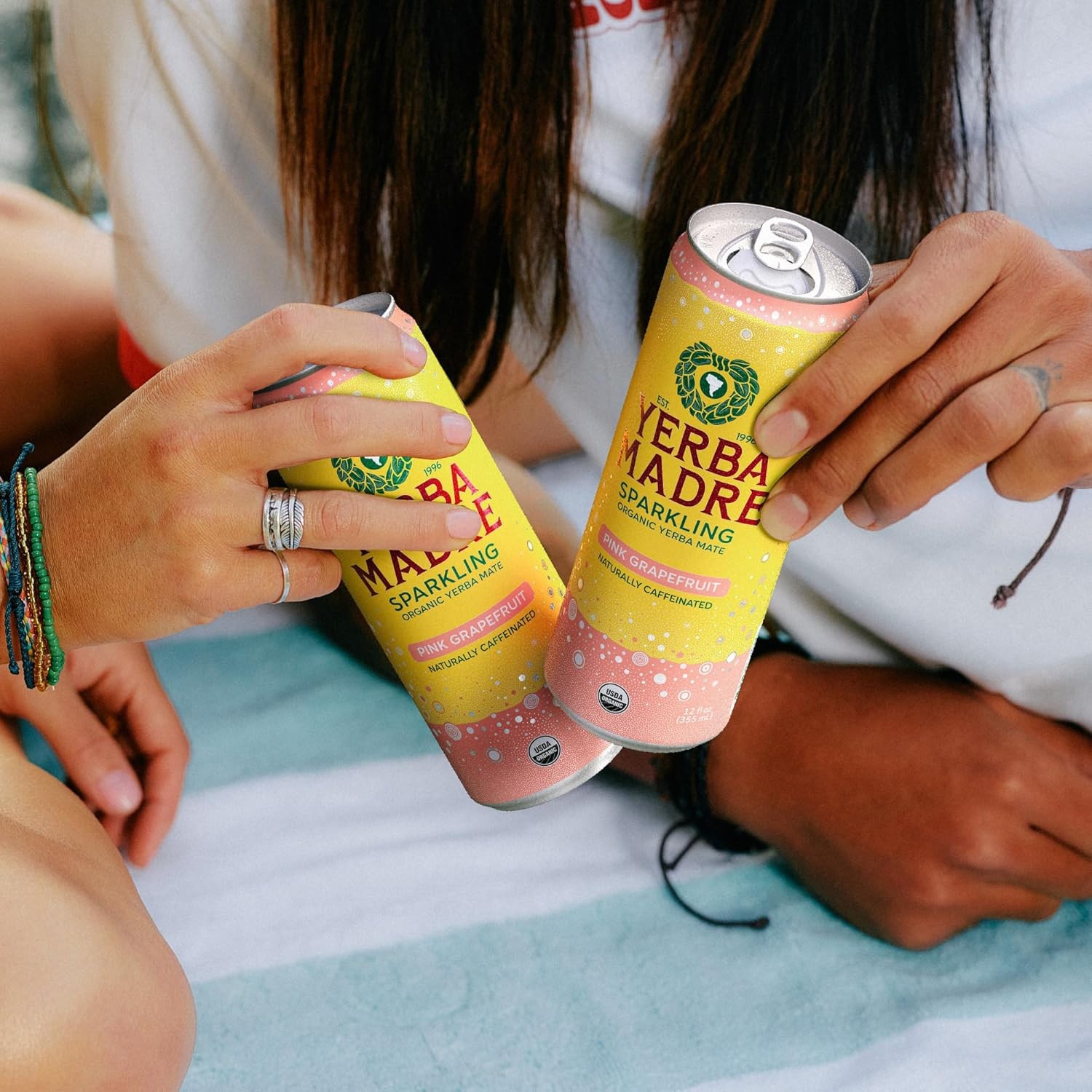 12 Pack Sparkling Yerba Mate Pink Grapefruit Organic Energy Drink (Grapefruit)