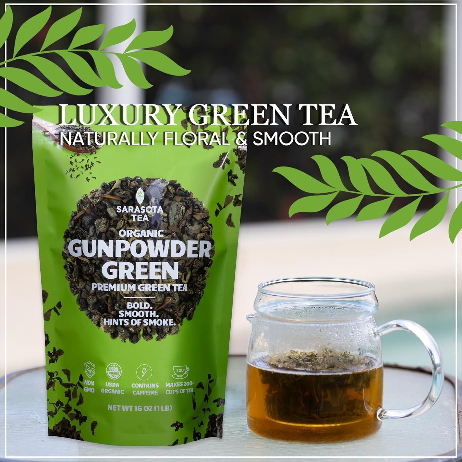 Loose Leaf Gunpowder Green Tea – Earthy Flavor, Ginger & Lemon Peel Infused