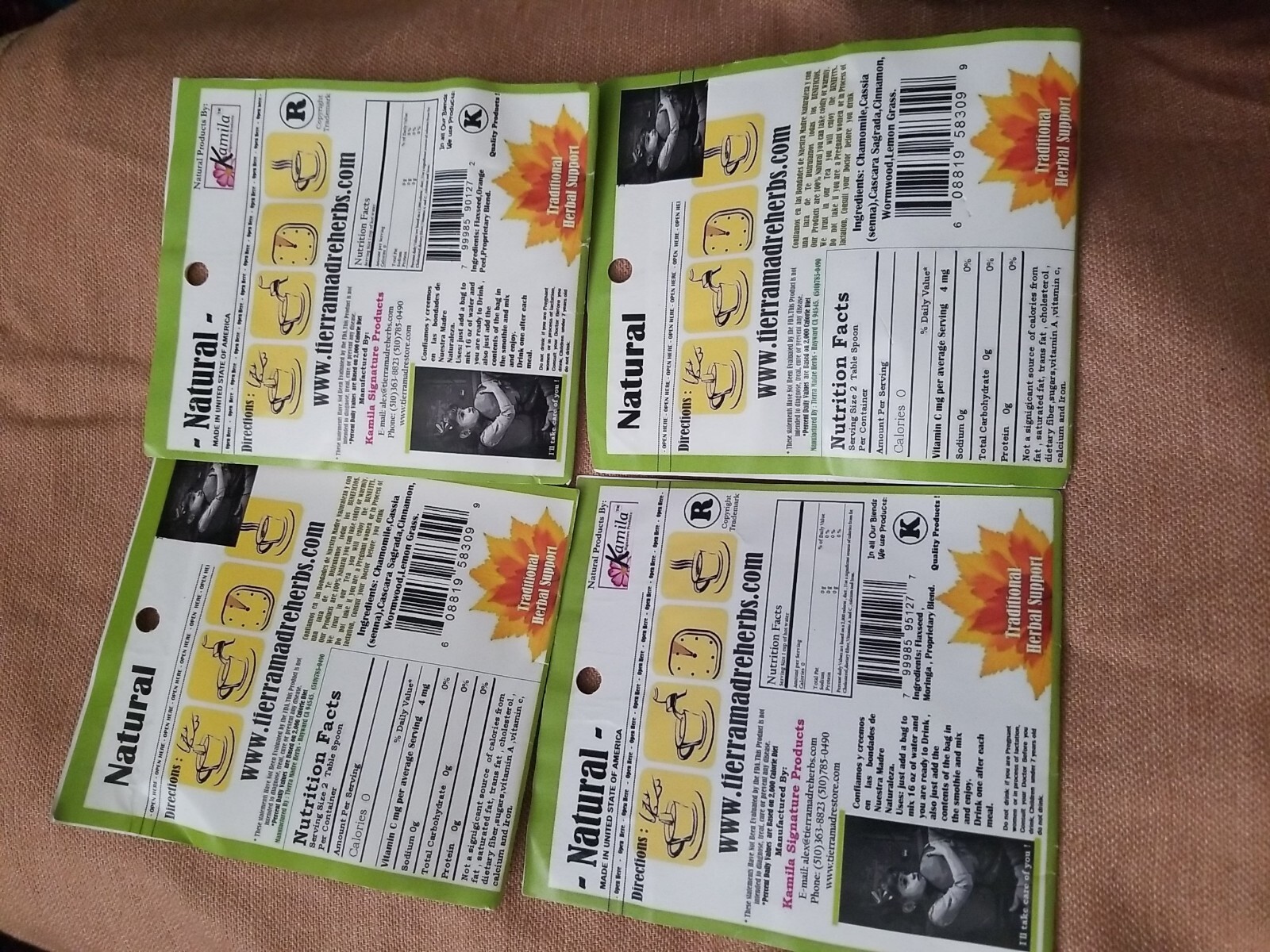 Tierra Madre, mezcla de té de hierbas natural /gluten Free /100% natural (4pack)
