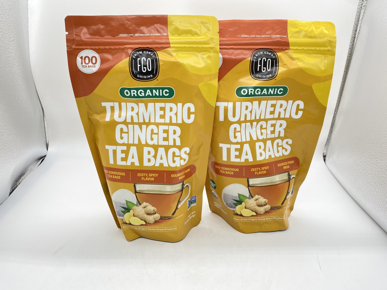 Organic Turmeric Ginger Tea – Eco-Conscious Tea Bags – 200 Count – BB:03/2027