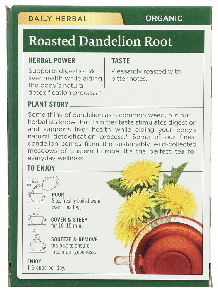 Traditional Medicinals, Tea Roasted Dandelion Root Organic, 16 Tea Bags