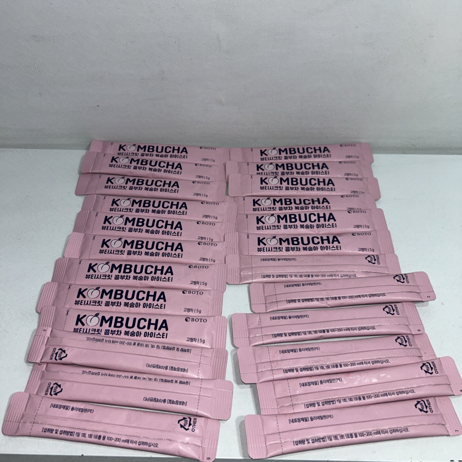 24 Sealed BOTO Beauty Secret Kombucha Peach Iced Tea Probiotic Vit C 5 Gs Each