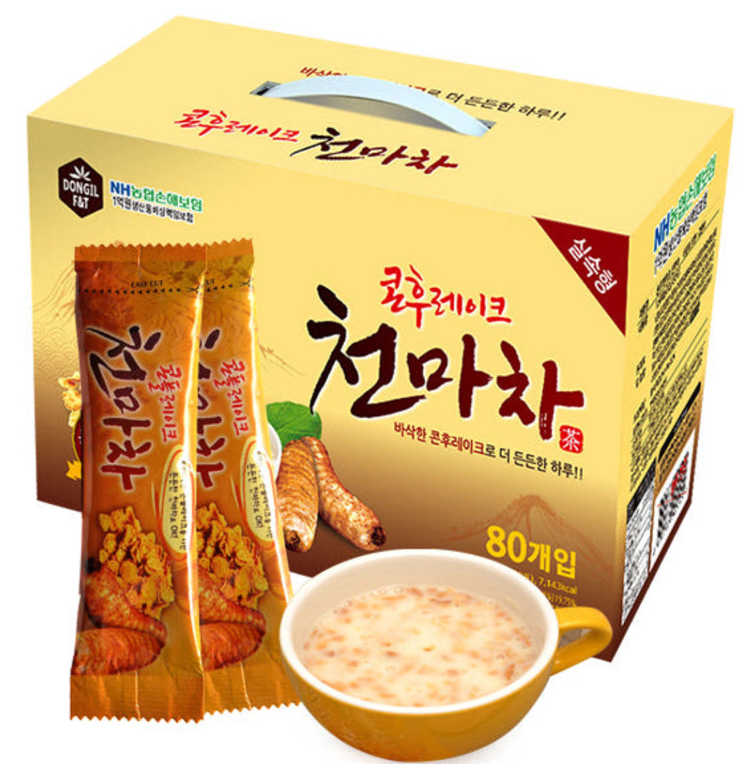 DONGIL Corn Flake Cheonma Tea 80 Sticks Korean Yam Gastrodia Elata Meal Drink