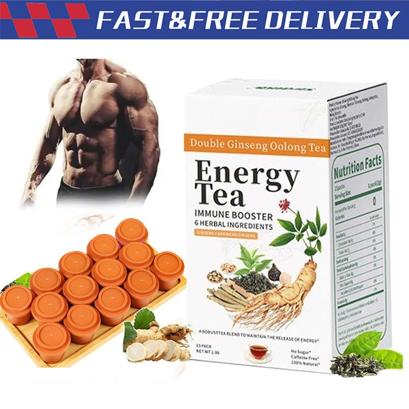Energy Tea Immune Booster Ginseng Oolong Tea, Kidney Liver Tea For Women & Men