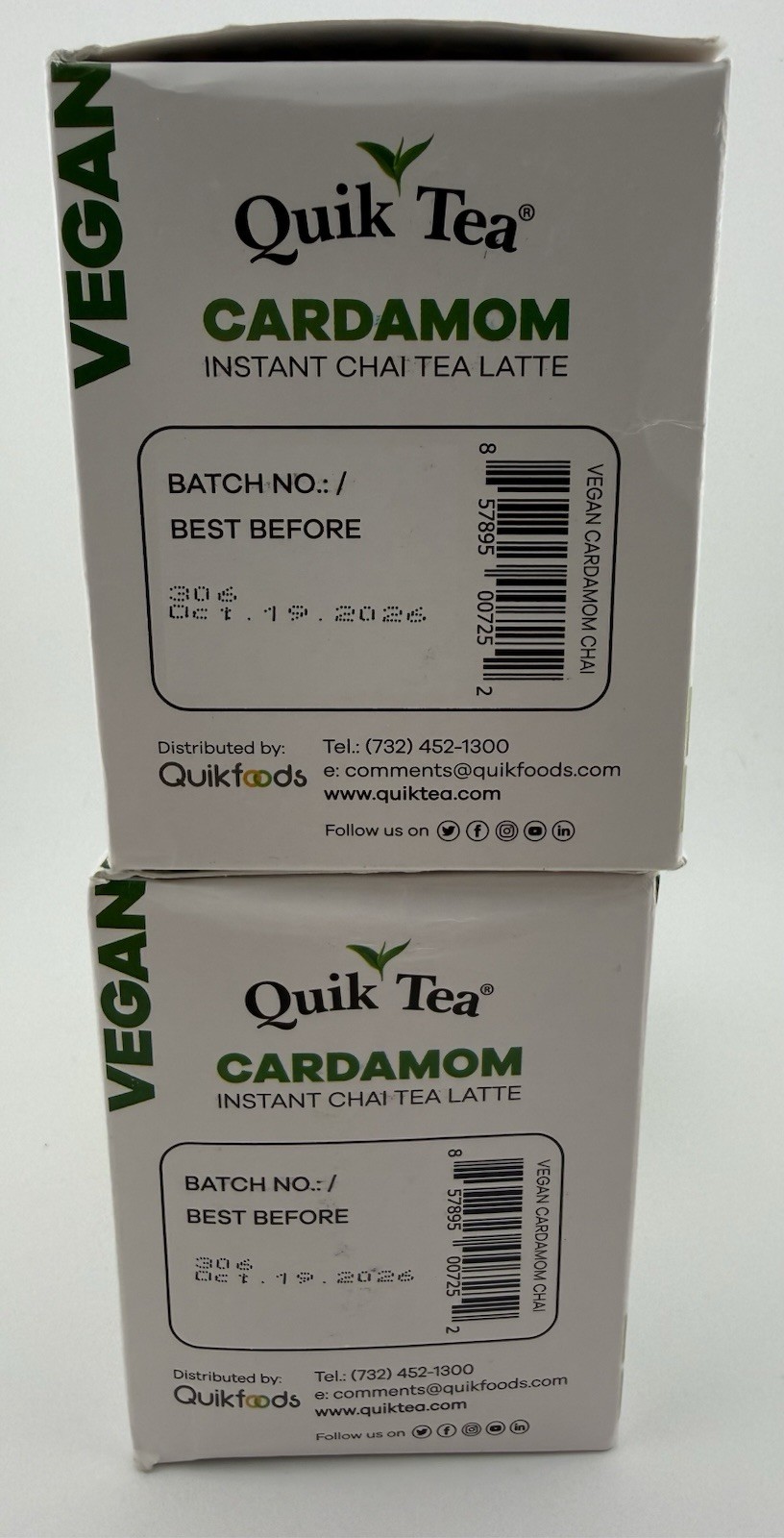 Quik Tea Cardamon Chai Tea Latte – 20 Count (2 Boxes of 10 Each) – Free Shipping