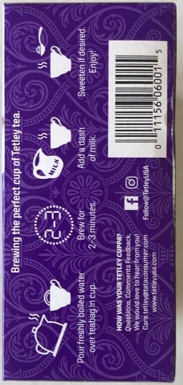 Tetley British Blend Premium Black Tea, 1 Box – 80 Count Tea Bags. Net WT 7oz