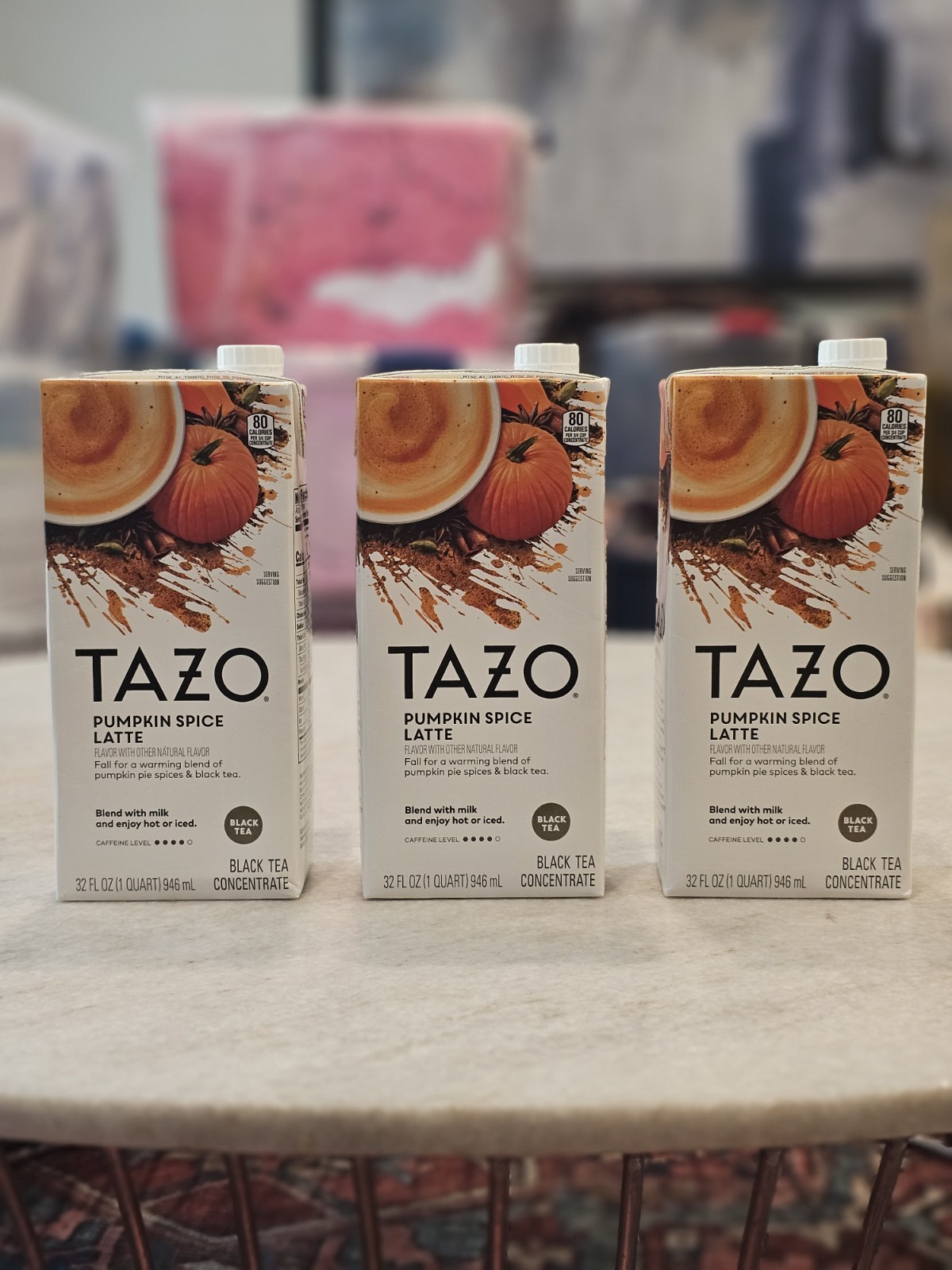 3x Tazo NEW LIMITED EDITION Pumpkin Spice Latte Black Tea Concentrate 32 Oz 🍁