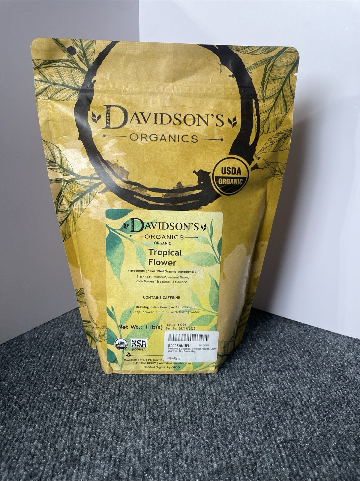 Davidson’s Tropical Flower Loose Leaf Tea 1 lb USDA Organic Kosher