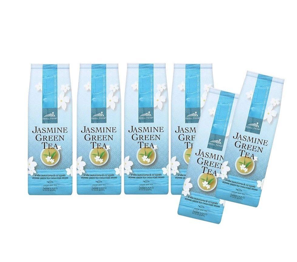 6 Packs x 100g Choui Fong Jasmine Green Tea Thai Premium Loose Leaf Tea Drink