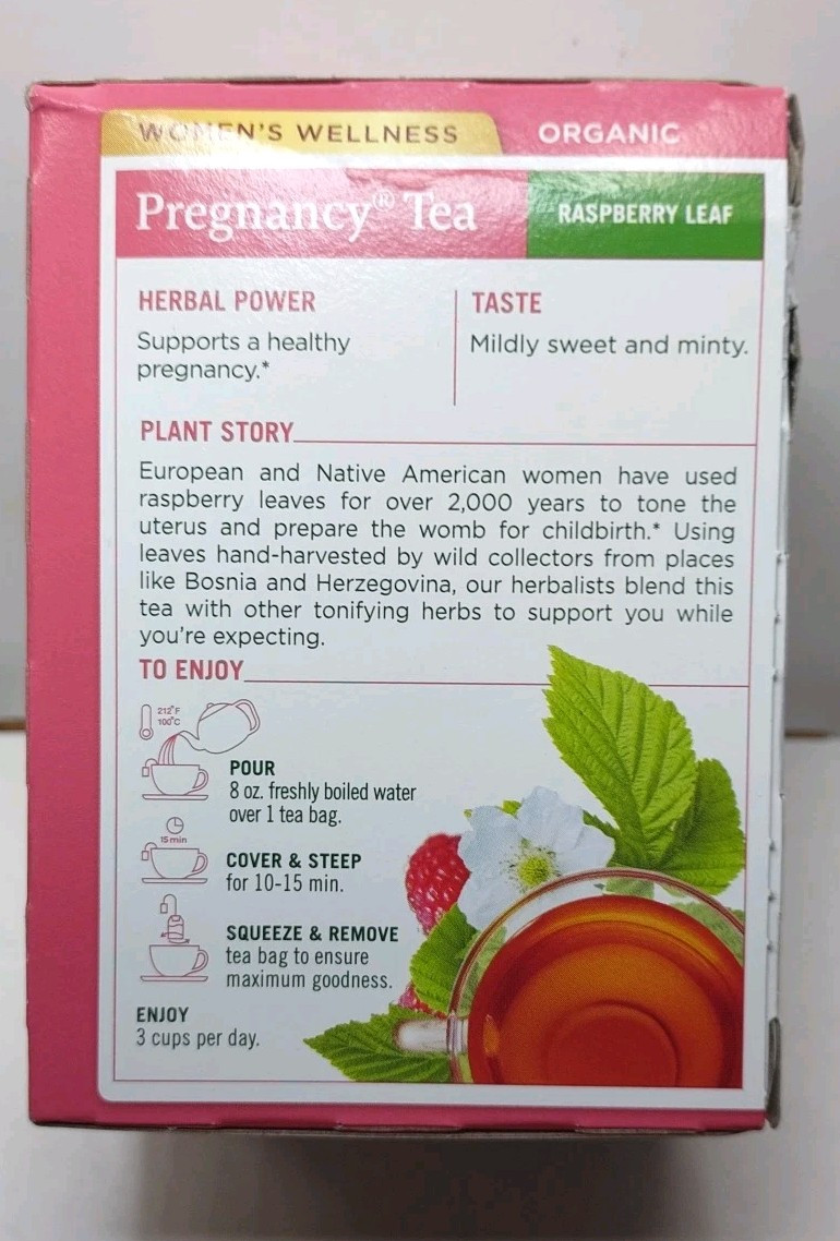 Traditional Medicinals Raspberry Leaf Tea 16 Ct Organic Pregnancy Herbal READ