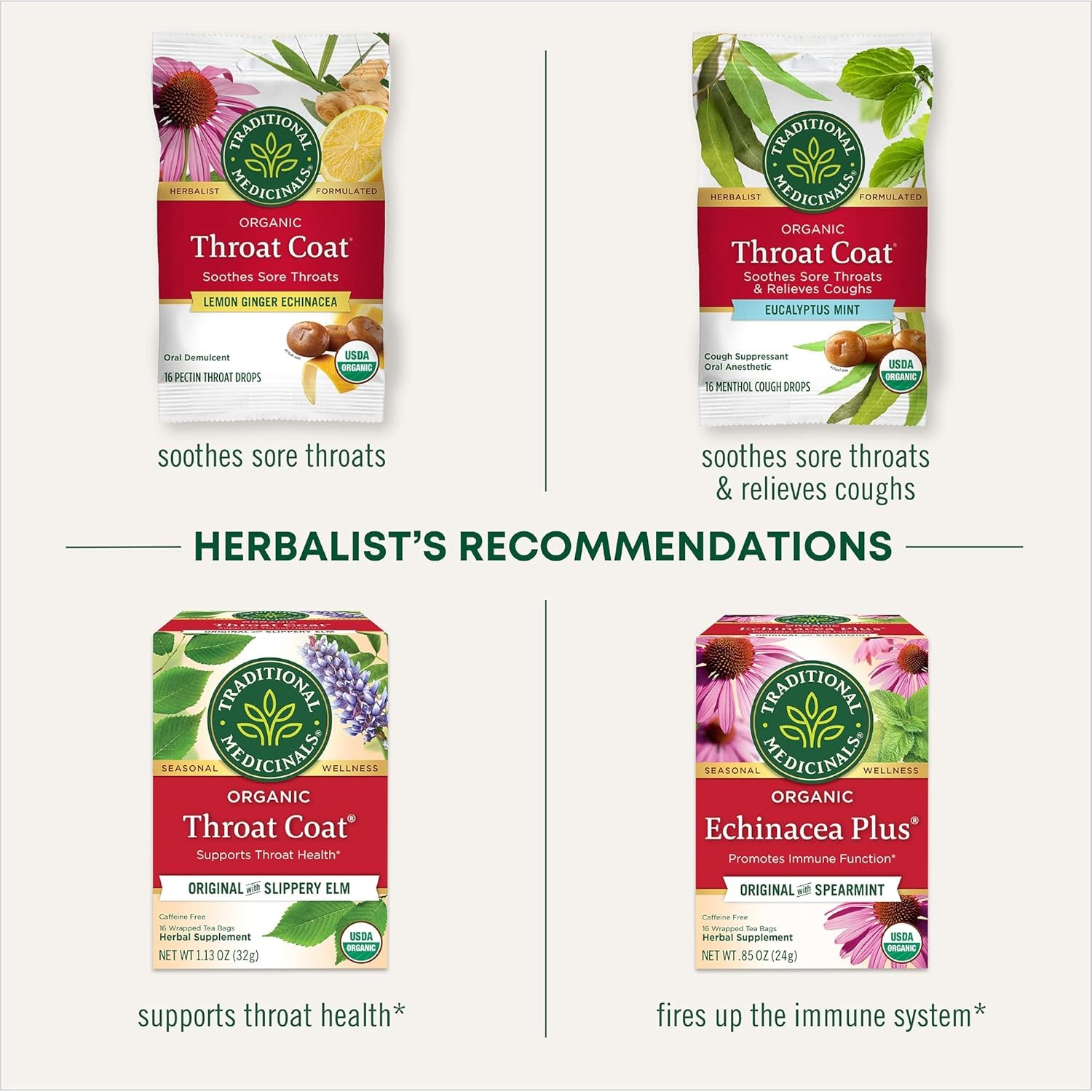 Traditional Medicinals Tea, Organic Throat Coat, Supports Health, 96…