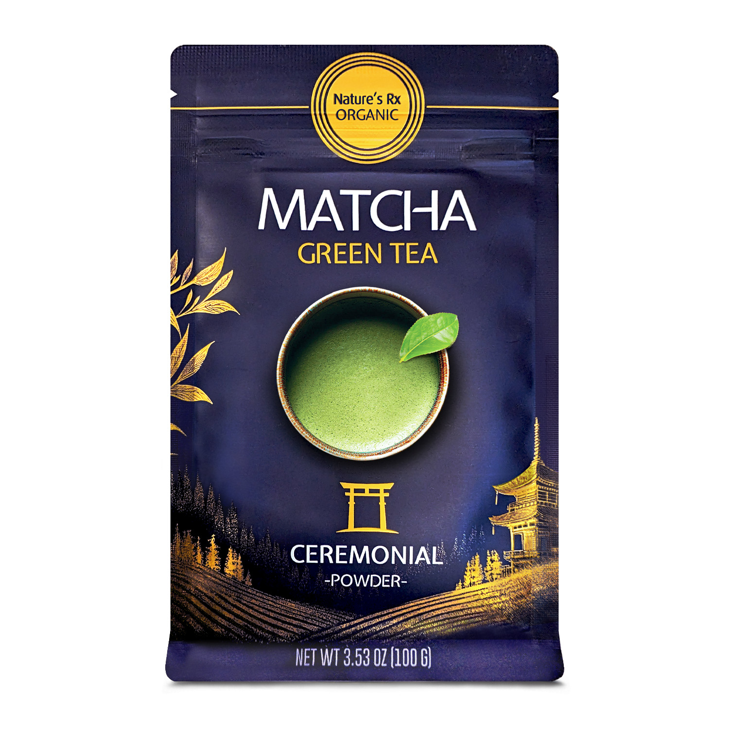 Natures Rx USDA Organic Matcha Tea Powder Premium Grade 100g Pack | 50 Servings