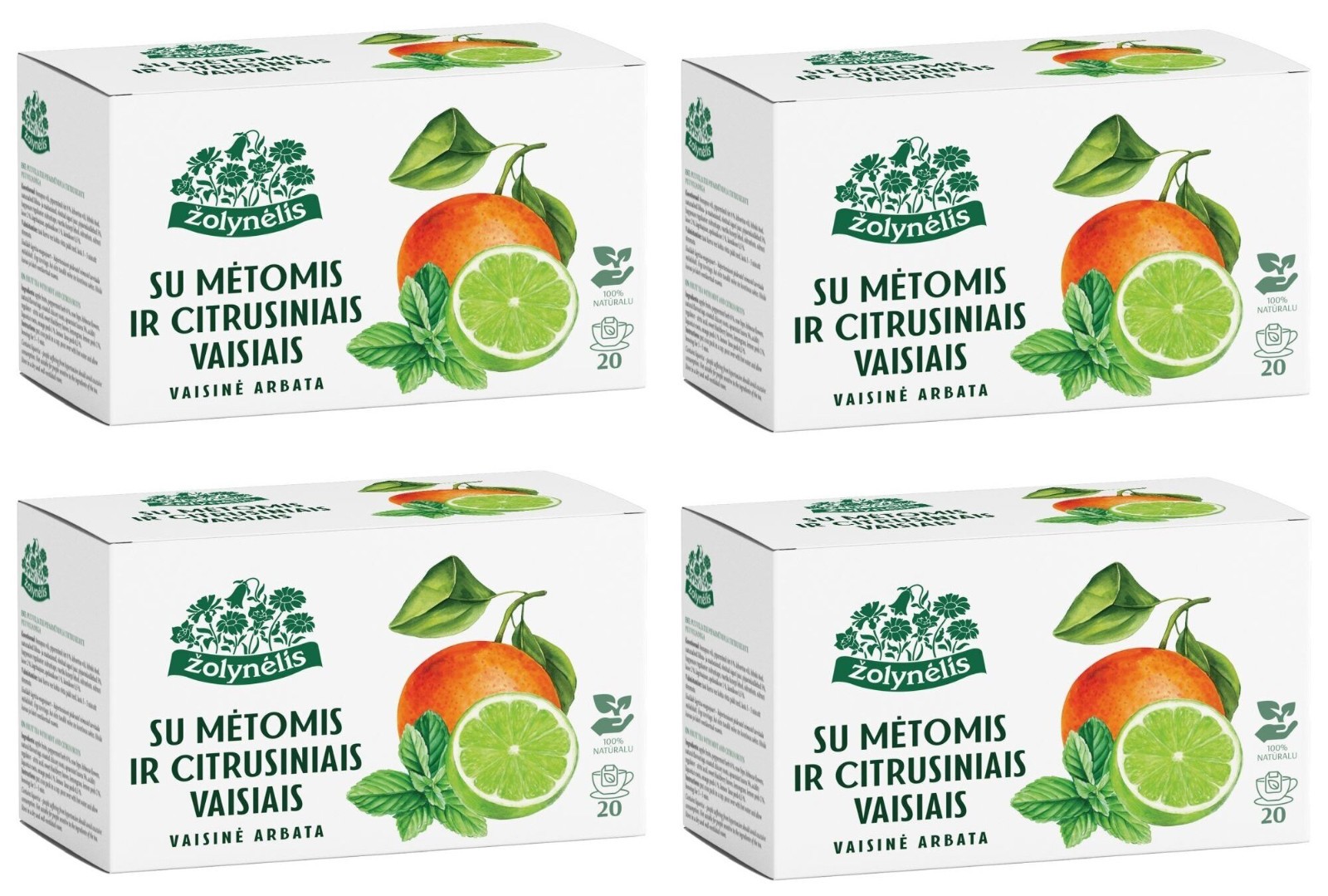 4 ZOLYNELIS Natural Fruit Tea with Mint & Citrus Fruits 50g 1.76oz