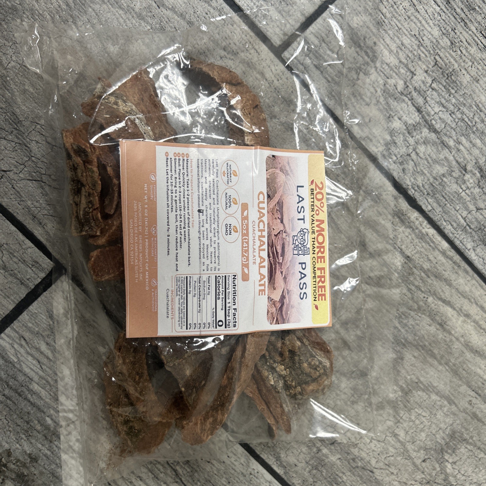 Cuachalalate Bark5oz141.7gNatural Wildcrafted Herbal Tea Bark Product of Mexico
