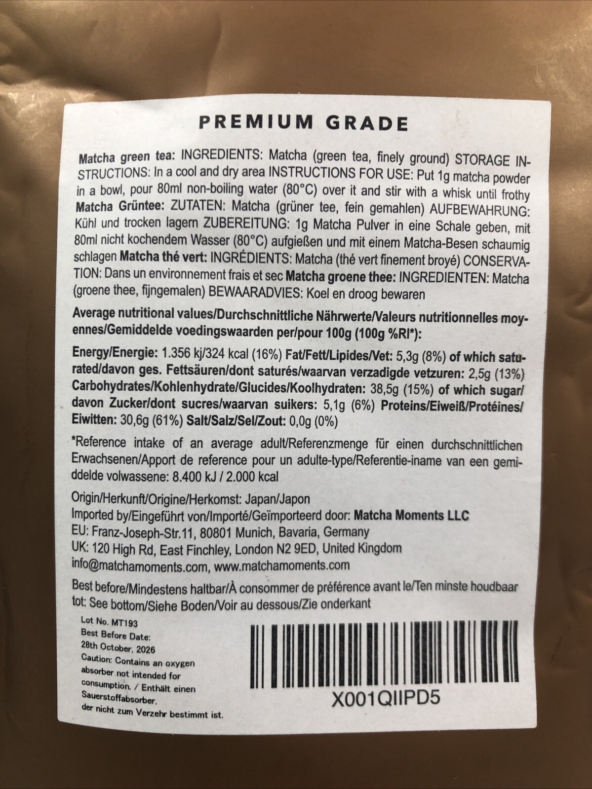 Youkoya Matcha Tea Powder Premium Grade 50g 1.76oz