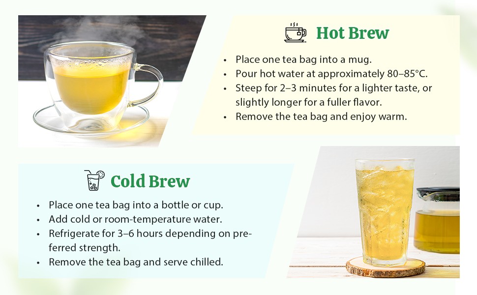 Organic Green Tea, 6.3 oz (180g), 100 Tea Bags, Refreshing and Fragrant,