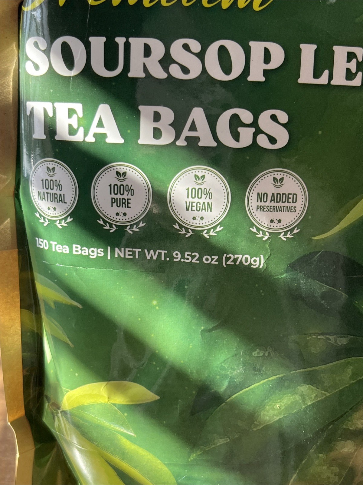150 Premium Soursop Graviola Leaf Tea Bags – 100% Natural, Caffeine-Free, Gluten