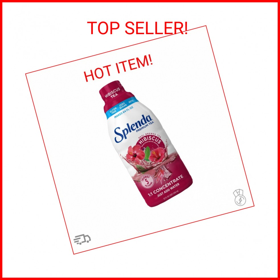 SPLENDA Premium Hibiscus Tea 1:1 Concentrate, Zero Sugar, Gluten Free, Real Brew