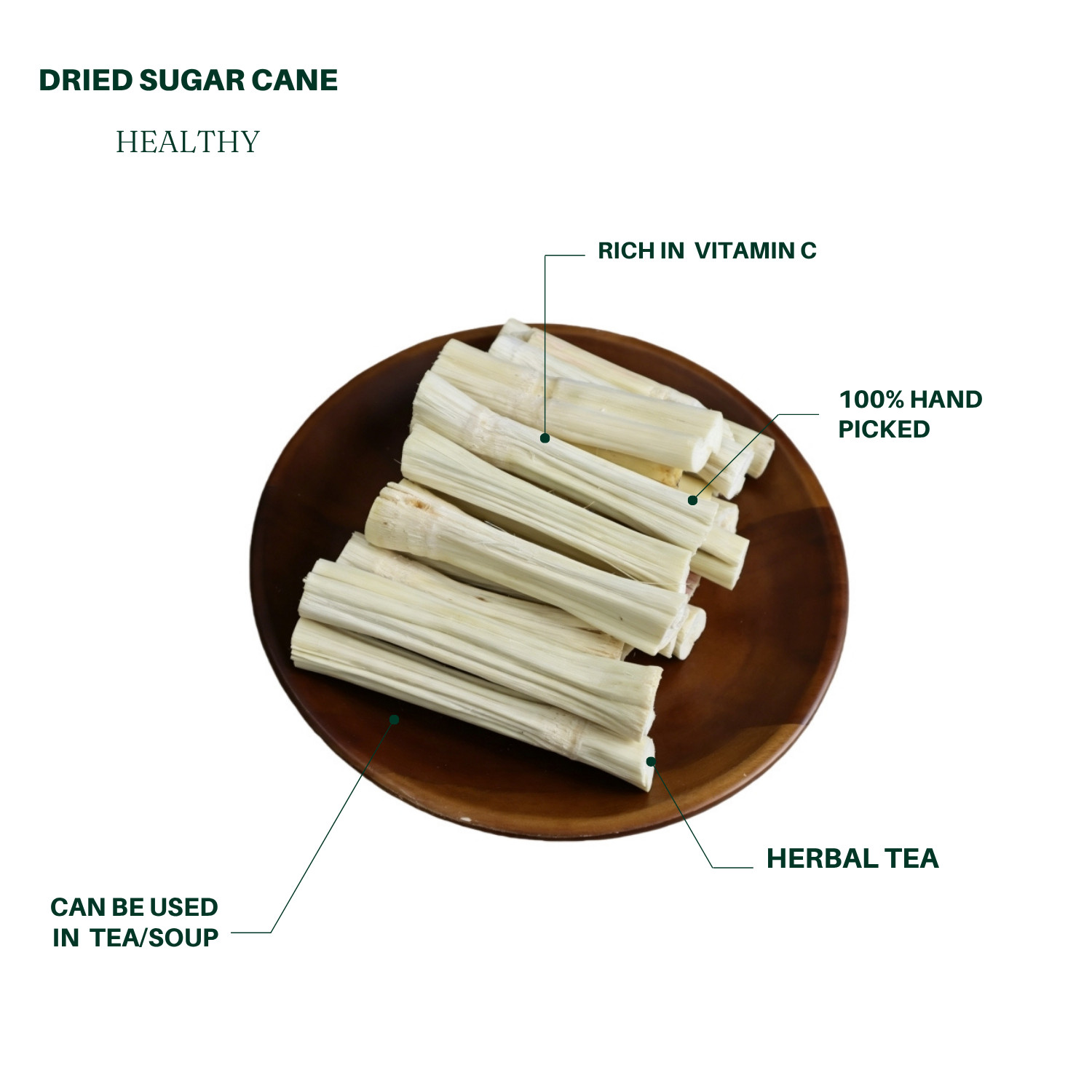 Dried Sugar Cane, Chinese herb tea, 8oz, natural sweet, for tea/soup 九龍堂 竹蔗干 甘蔗干