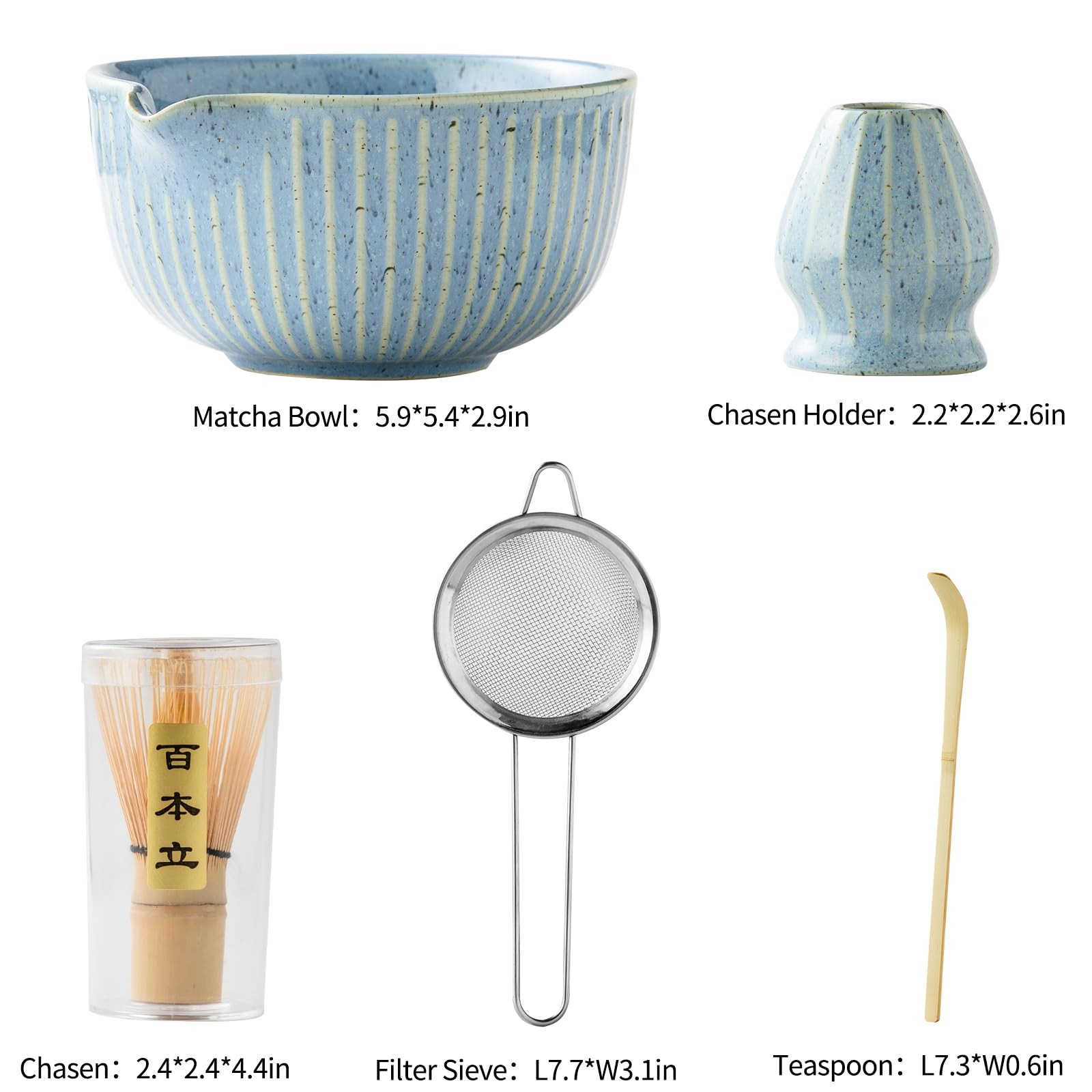 Matcha Kit – Complete Matcha Set with Bamboo Whisk, Bowl with Spout, Scoop