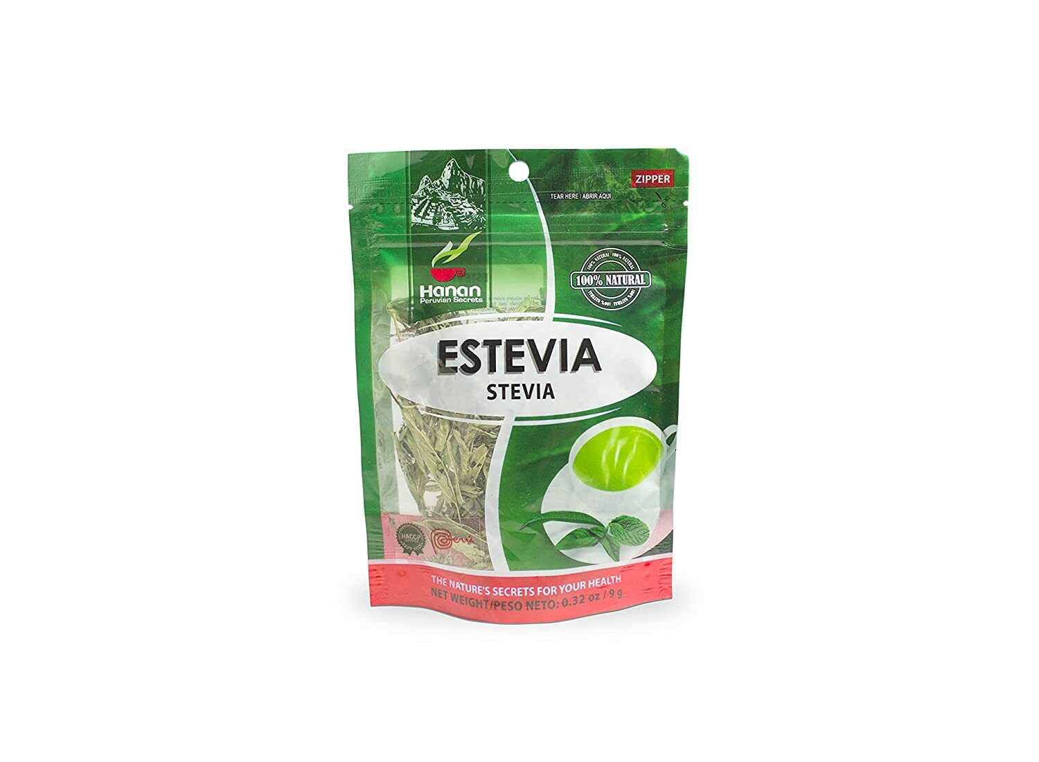 Hanan Peruvian Secrets Estevia | 100% Natural Stevia | 0.32oz / 9g | Natural Swe