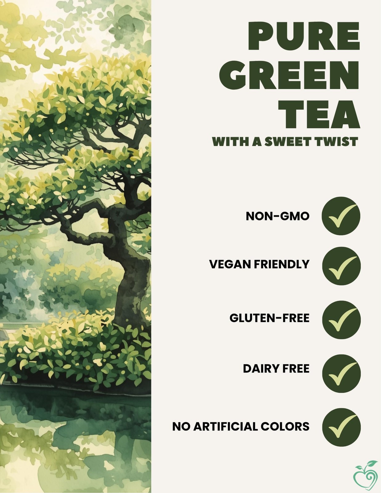 Organic Sweet Matcha Green Tea Powder – Cafe Style Blend by Cherie Sweet Hear…