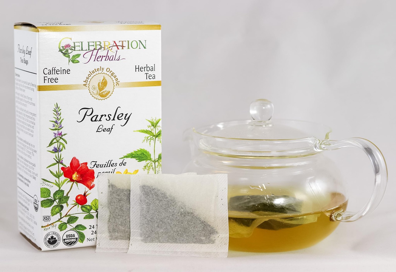 Te De Hojas De Perejil Organico Sin Cafeina, 24 Bolsas De Hierbas