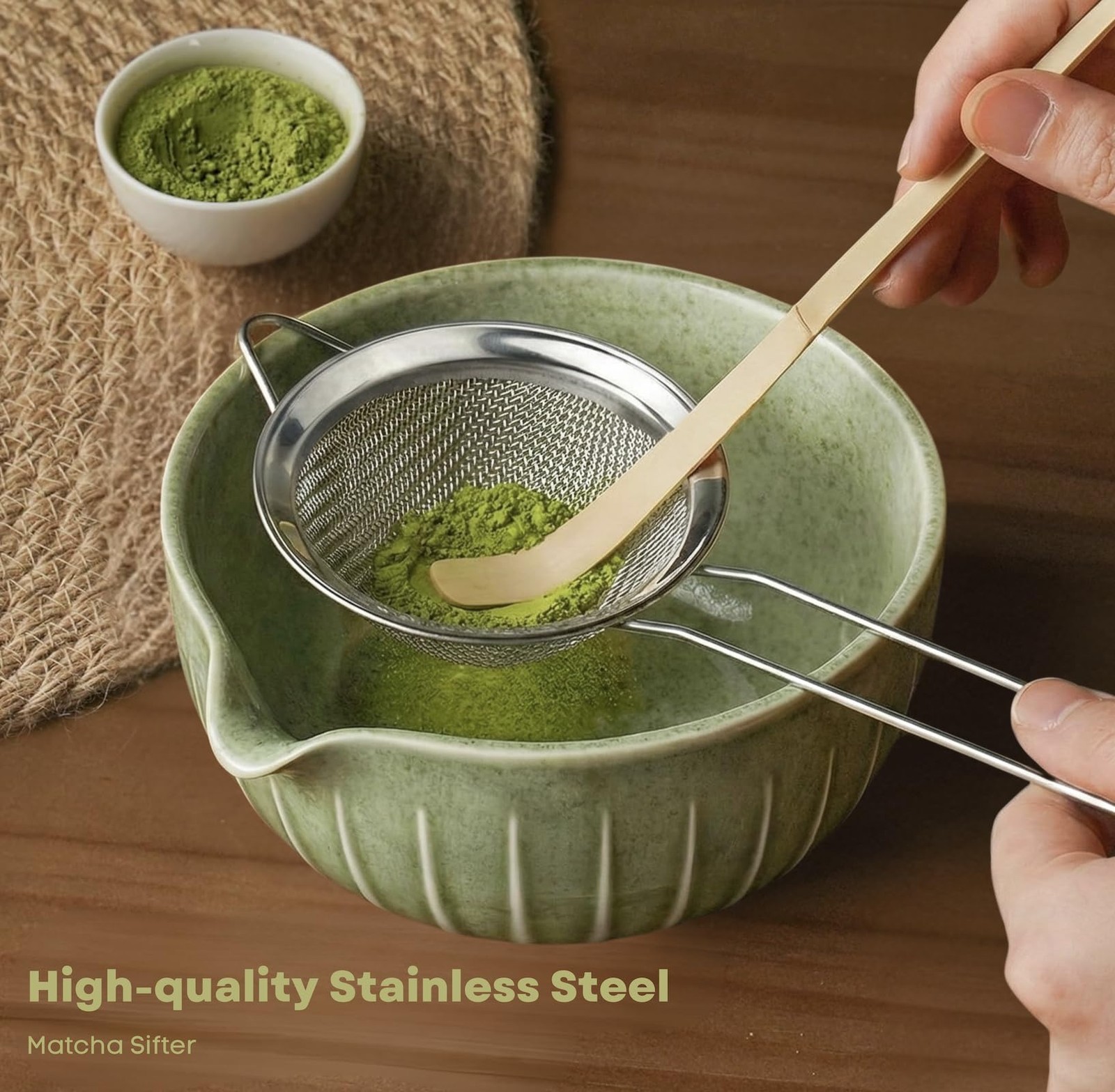 Matcha Whisk Set with Matcha Bowl – Matcha Set Included Electric Frother, Bam…